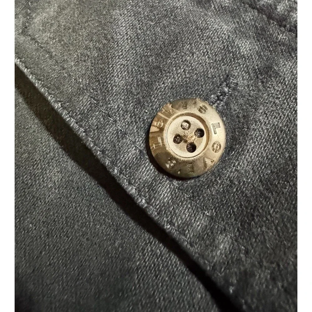 Y2K Levis Mens Cotton Canvas Shirt Jacket Shacket Size XL Navy Lined Work Winter - Picture 3 of 8